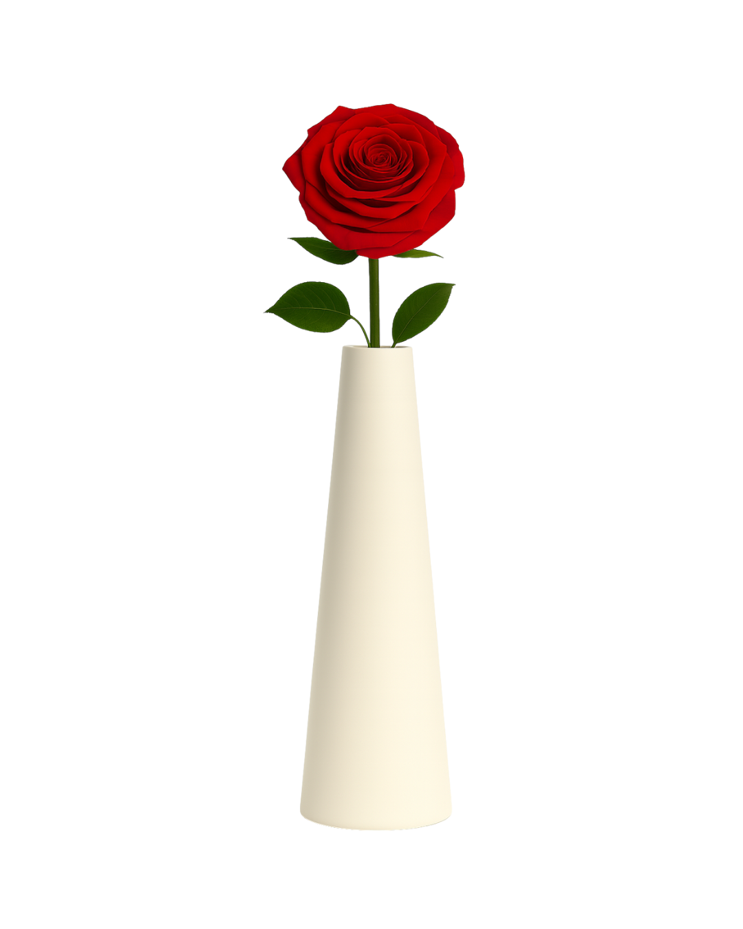 Single Stem Deep Red Large Preserved Rose in Vase | Tesoro Bloom