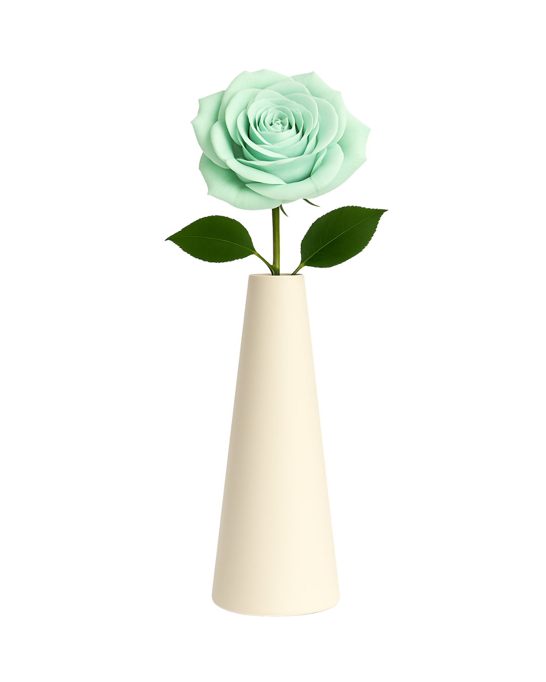 Single Stem Soft Green Preserved Rose in Vase | Tesoro Bloom