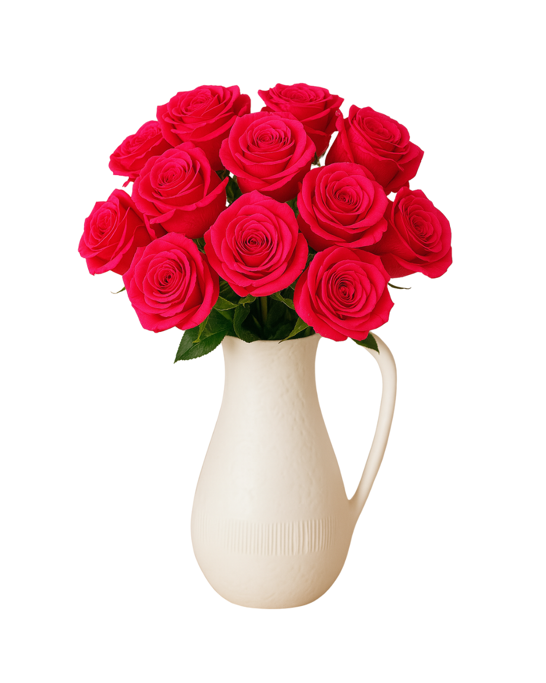 12 Stem Scarlet Preserved Roses in Minimalist Classic Vase | Tesoro Bloom